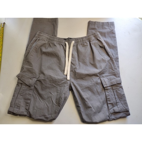 Forever 21 Other - Forever 21 Men Grey Ripstop Cargo Jogger Pants Elastic Waist Size Large